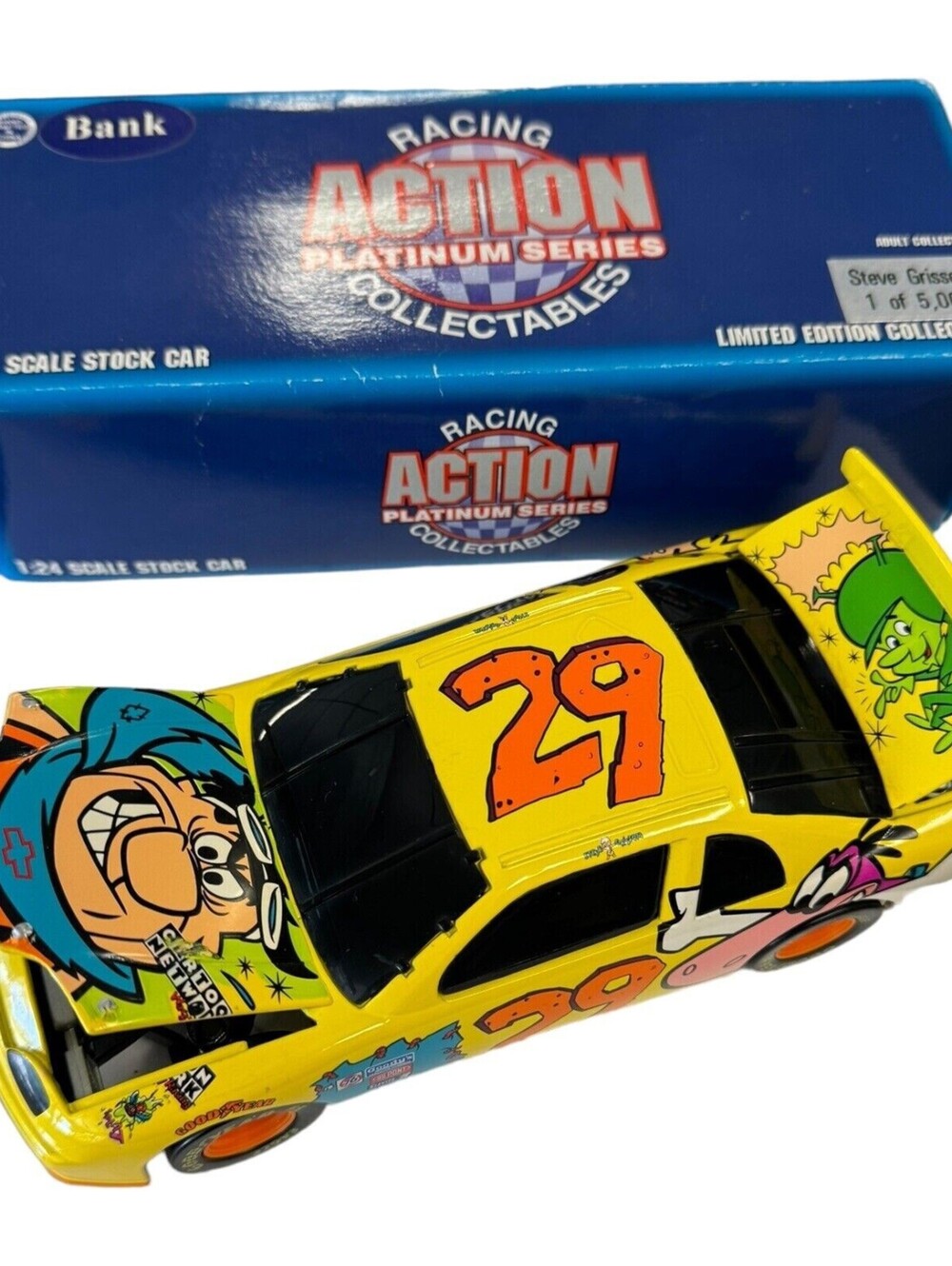 Steve Grissom Action Platinum #29 Cartoon Network 1:24 DieCast Car Bank